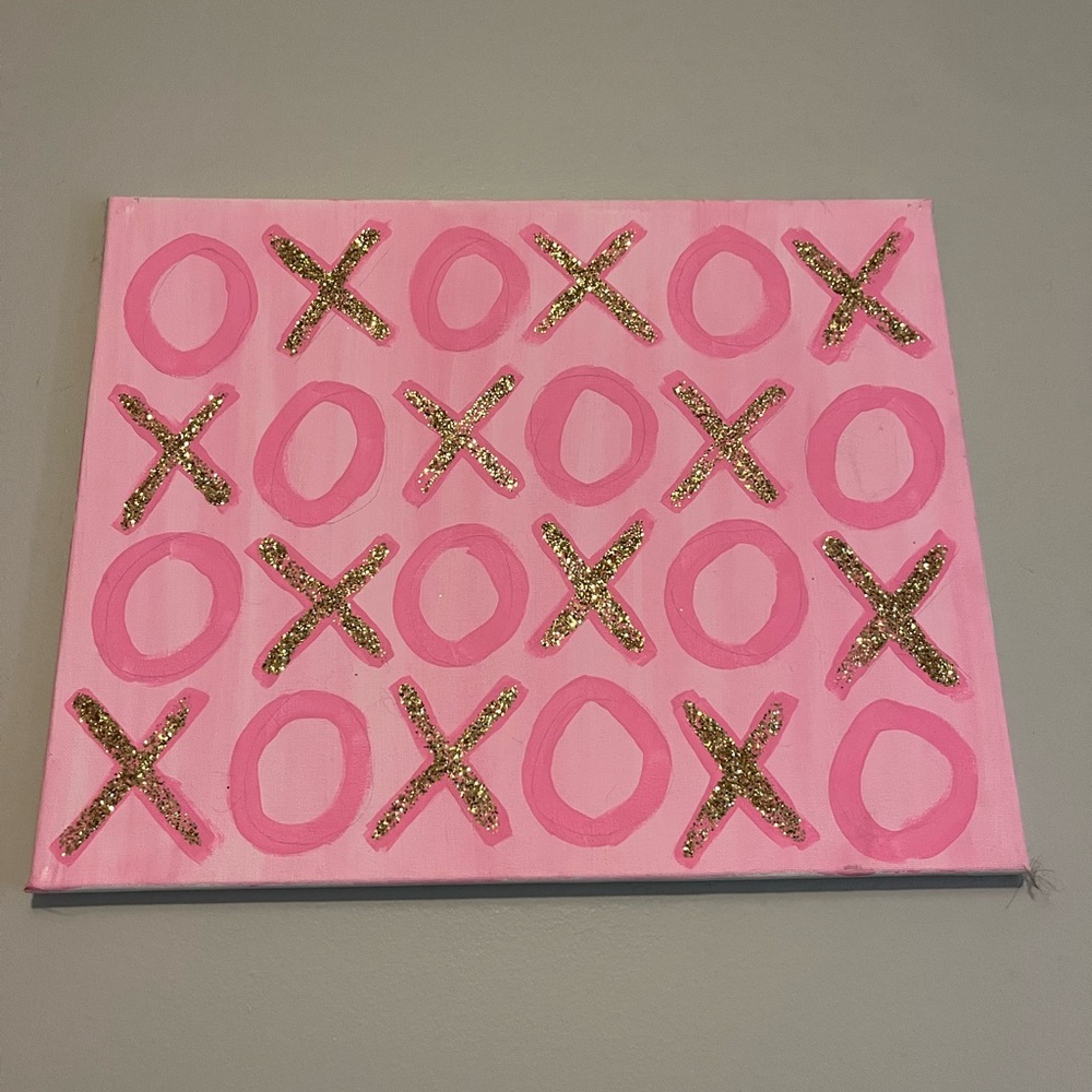 Pink and Gold XO Canvas Art